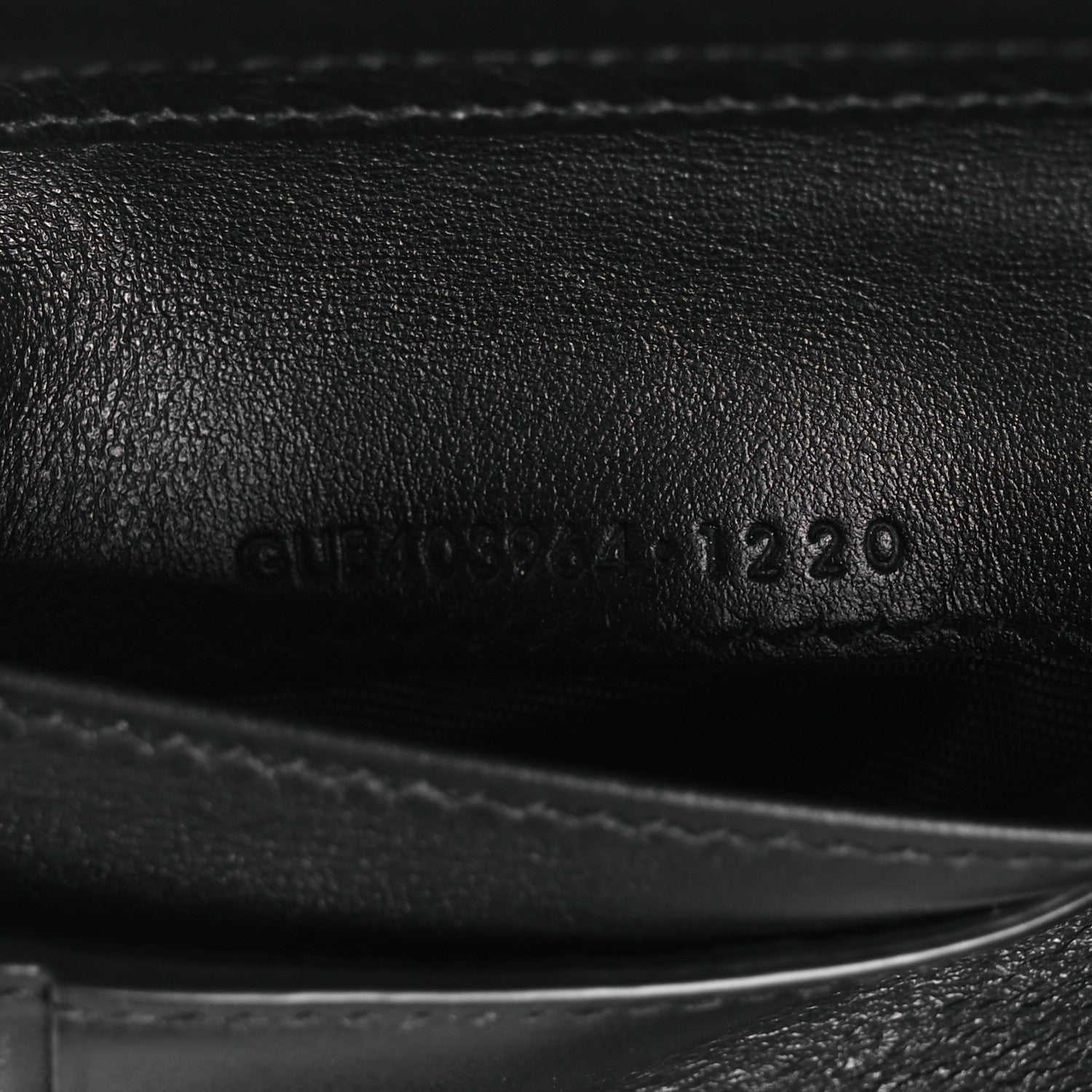 Calfskin Crocodile Embossed Monogram Compact Wallet Black