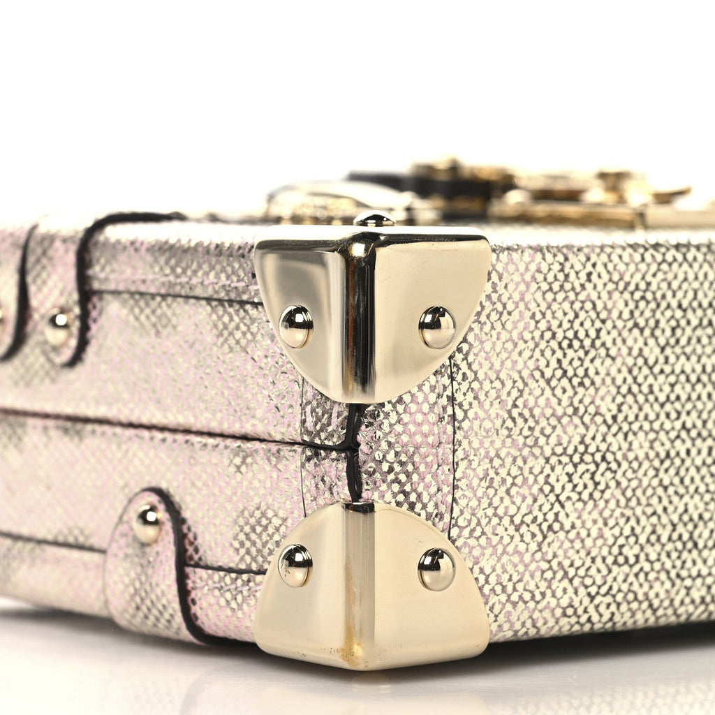 Lizard Petite Malle Silver