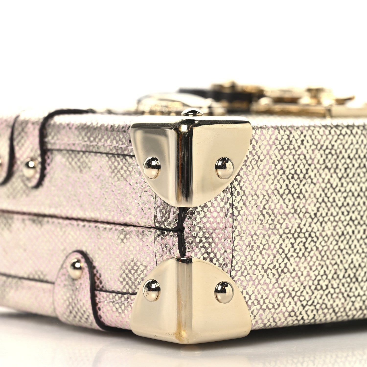 Lizard Petite Malle Silver