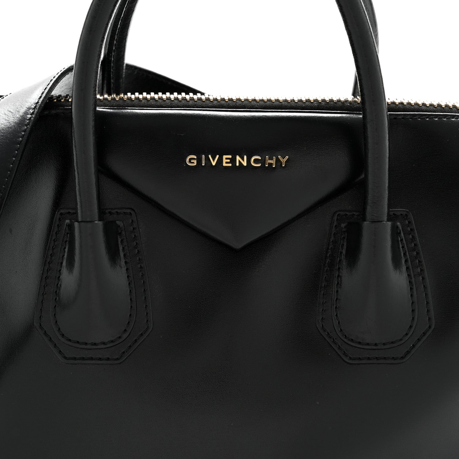 Shiny Lord Calfskin Medium Antigona Black