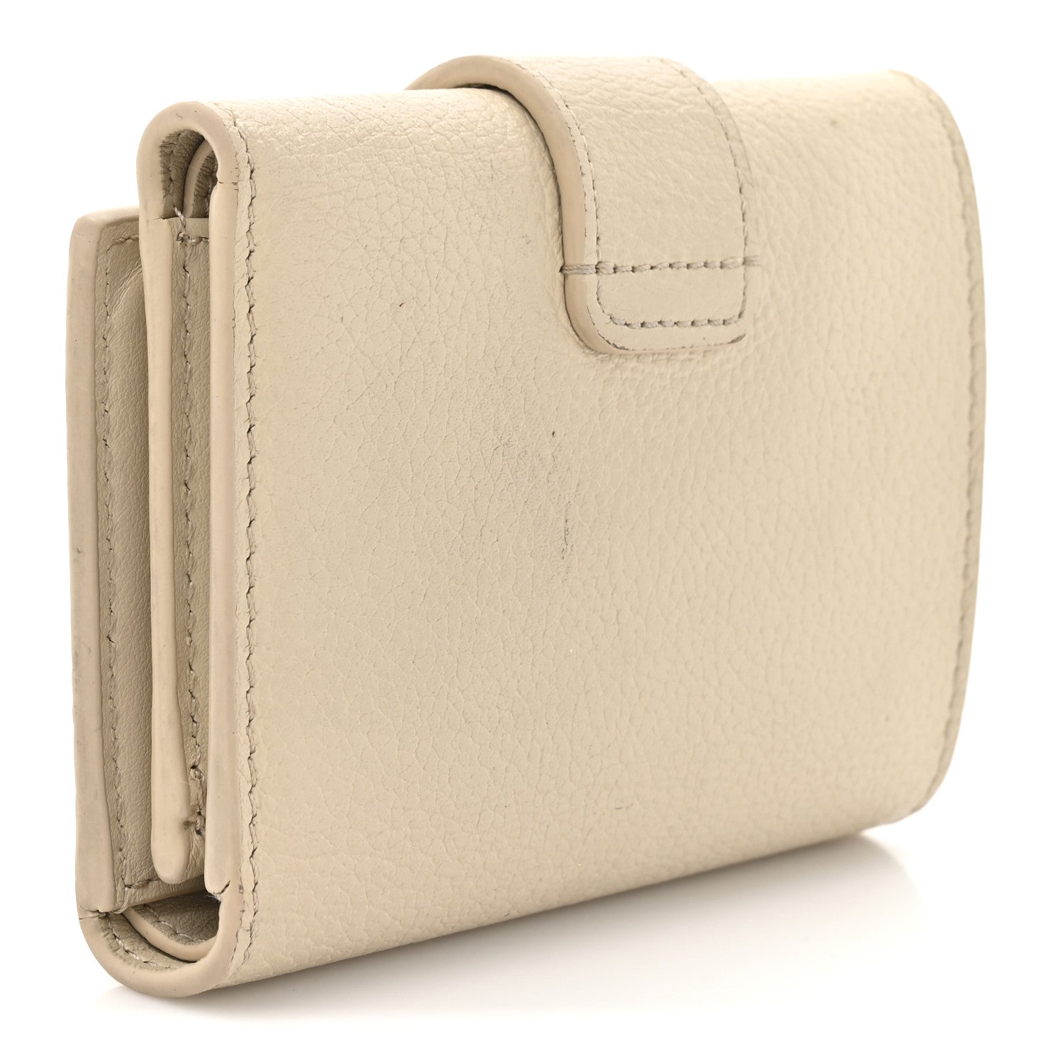 Grained Calfskin Triomphe Nino Wallet Deep Ivory