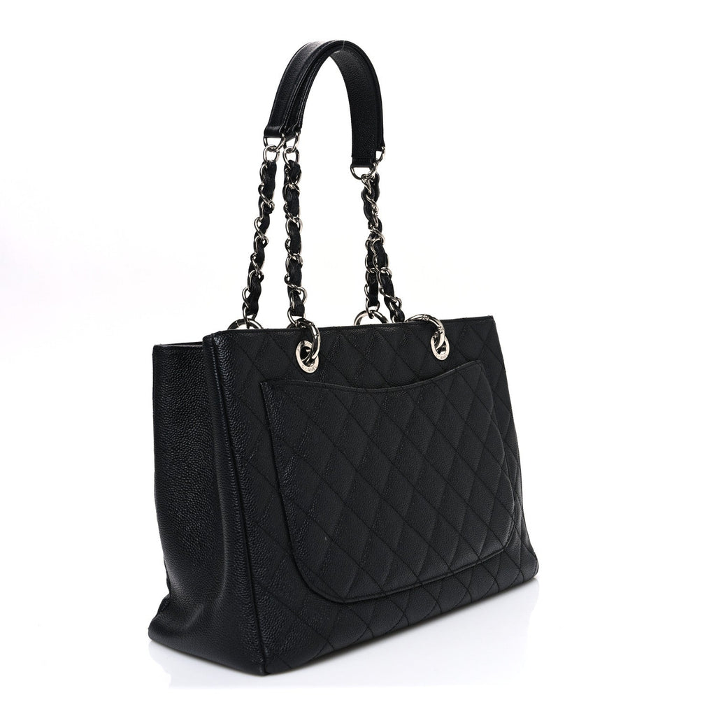 Caviar Quilted Grand Shopping Tote GST Black