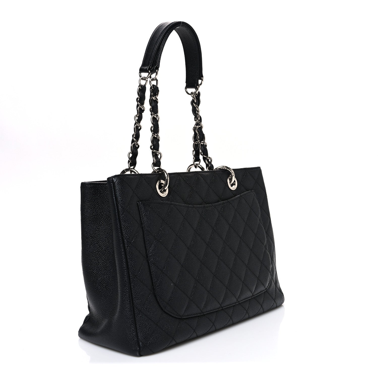 Caviar Quilted Grand Shopping Tote GST Black
