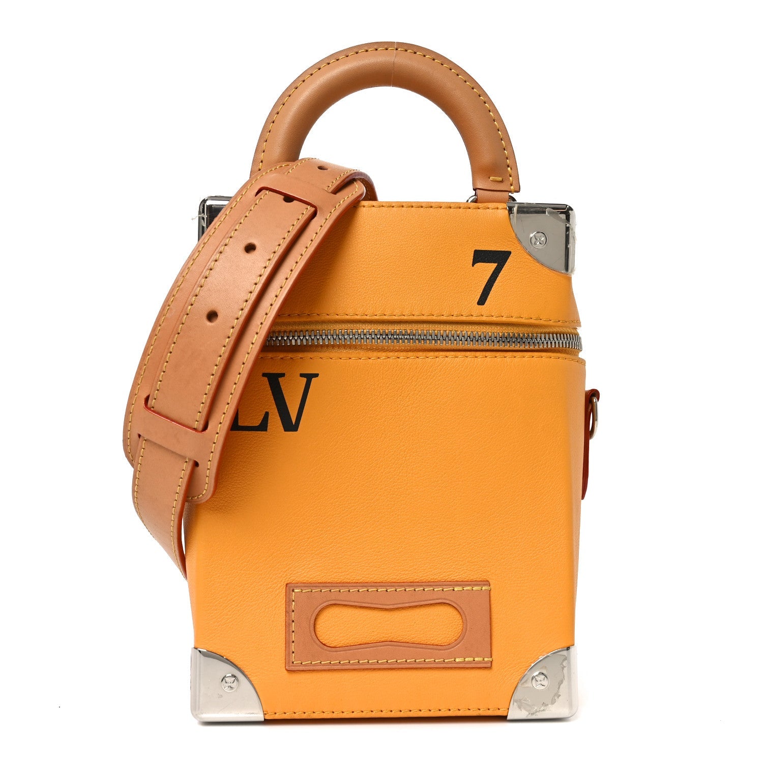 Calfskin N°7 Vertical Box Trunk Yellow