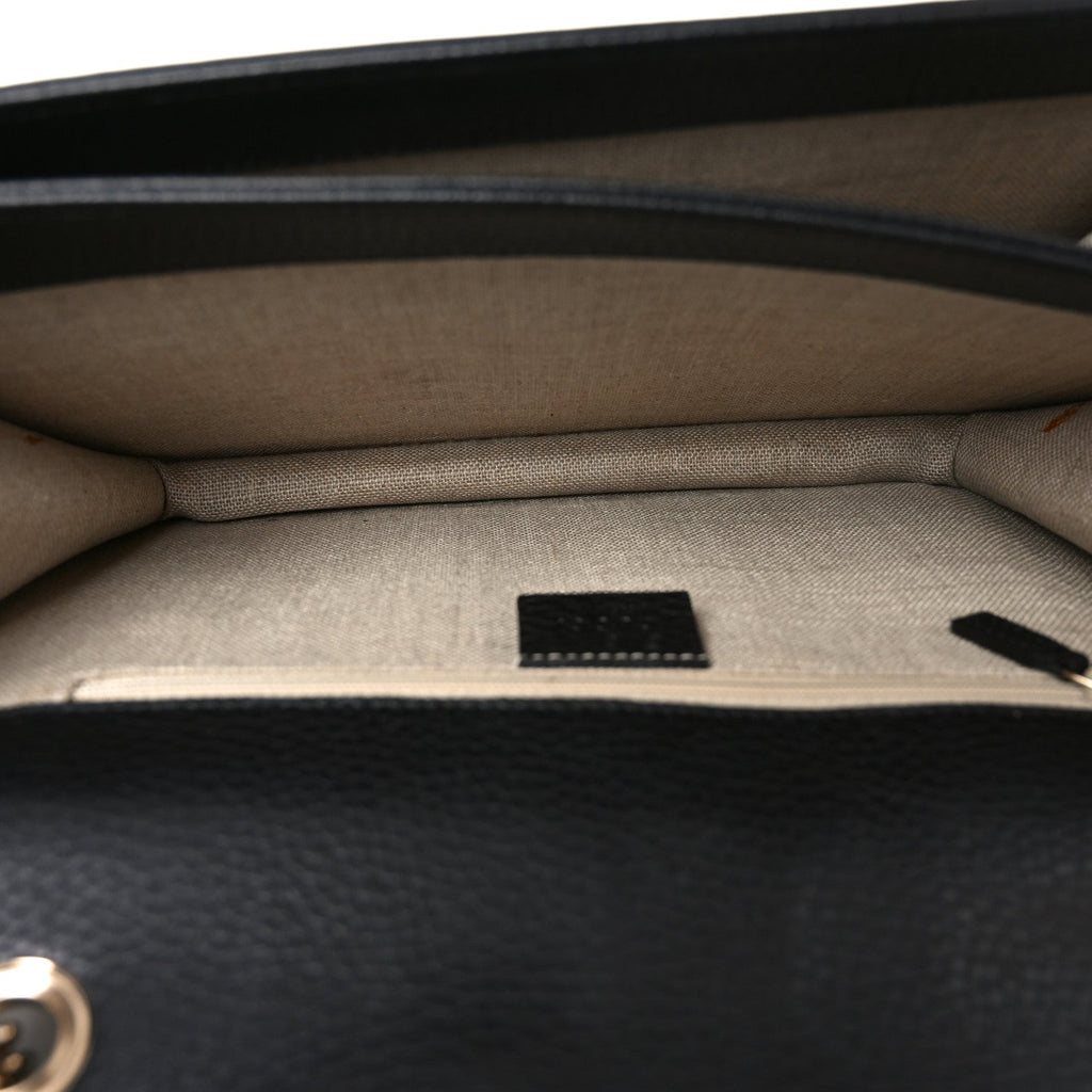 Dollar Calfskin Interlocking G Shoulder Bag Black