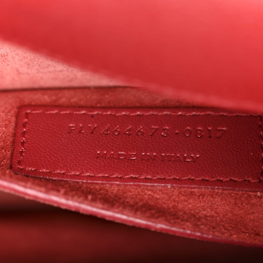 Grained Calfskin Medium Monogram Sunset Satchel Red