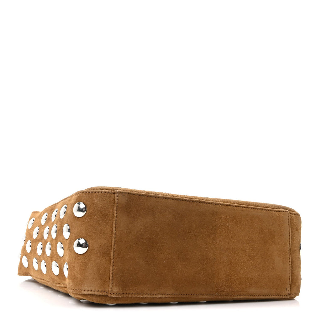Pebbled Sport Calfskin Studded Elena Nougat