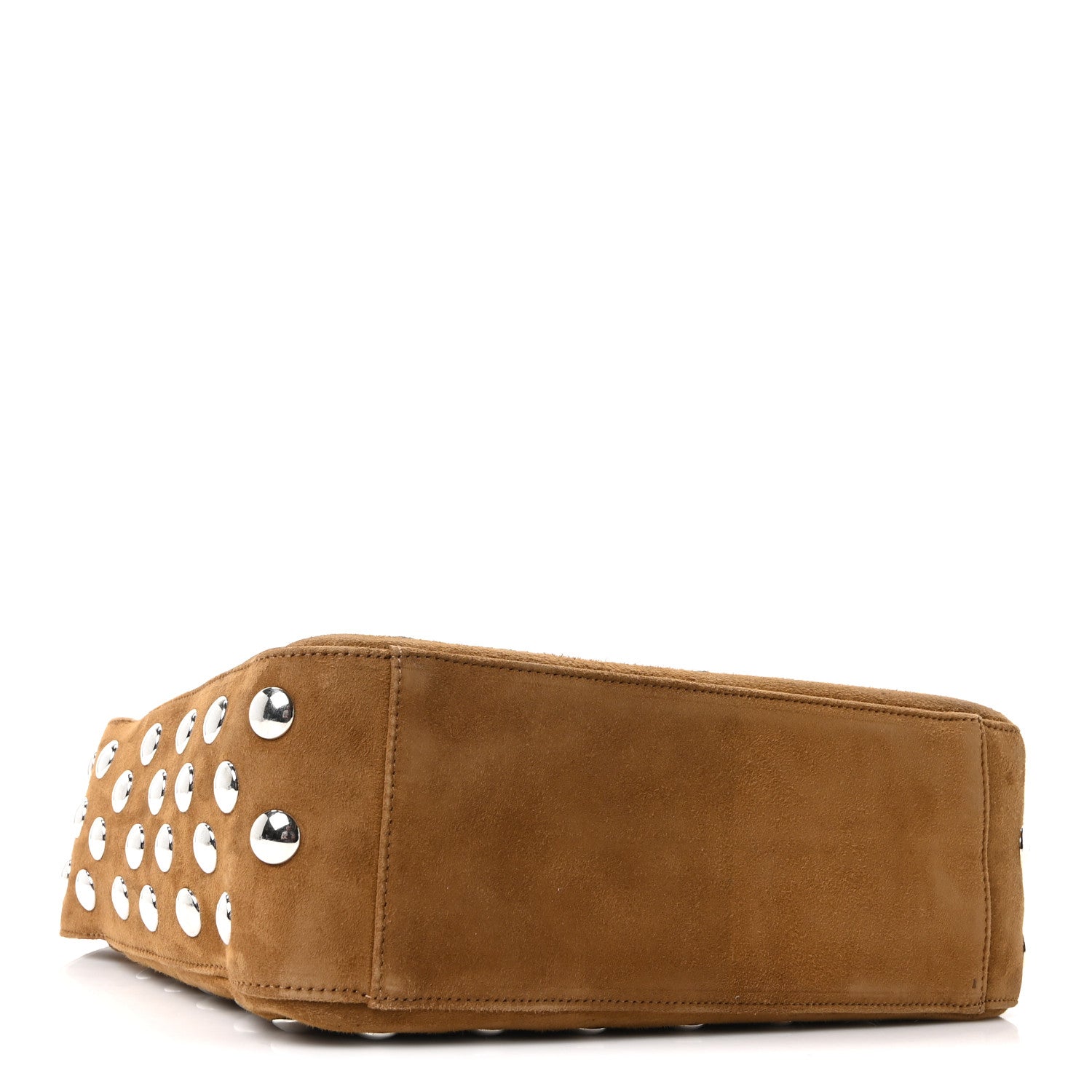 Pebbled Sport Calfskin Studded Elena Nougat