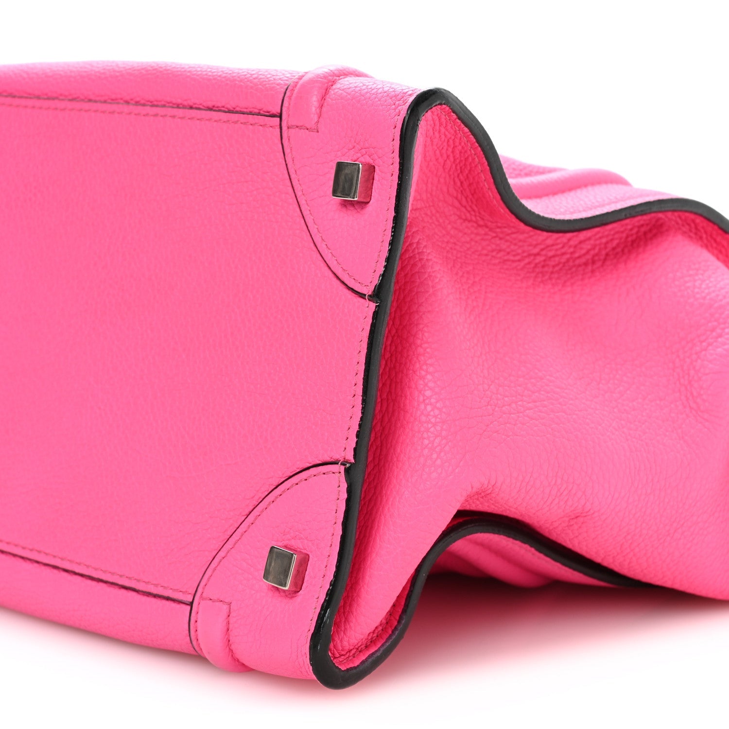 Drummed Calfskin Mini Luggage Fluo Pink