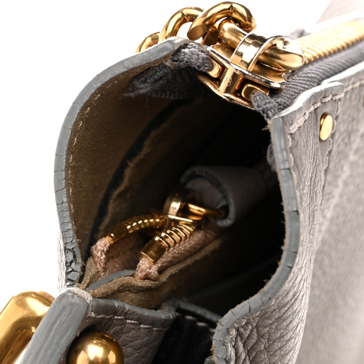 Grained Calfskin Small Hayley Hobo Cashmere Grey