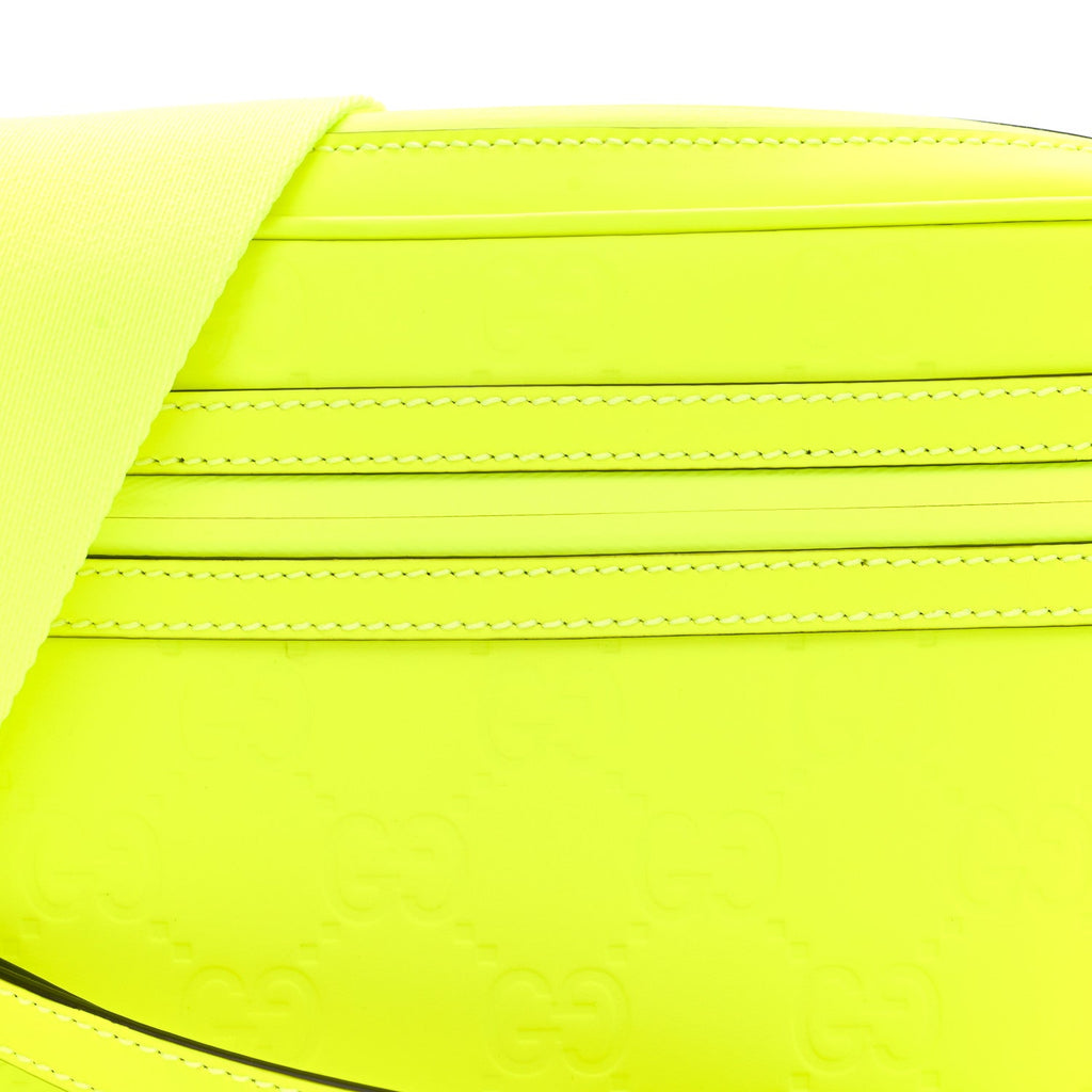 Rubber Effect Monogram GG Crossbody Bag Fluorescent Yellow