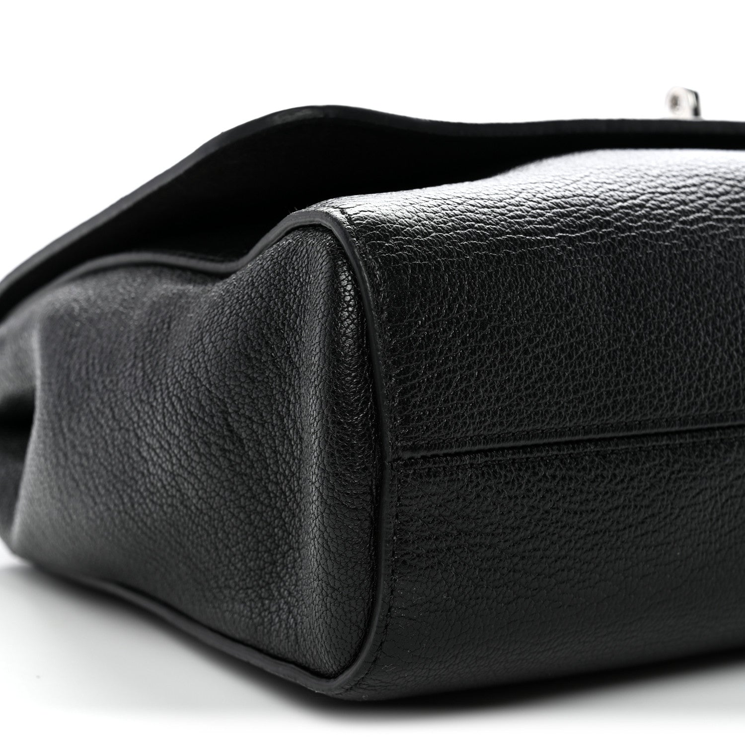 Small Classic Grain Calfskin Medium Lily Black