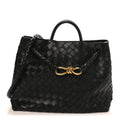 Nappa Intrecciato Medium Andiamo Shoulder Bag Black