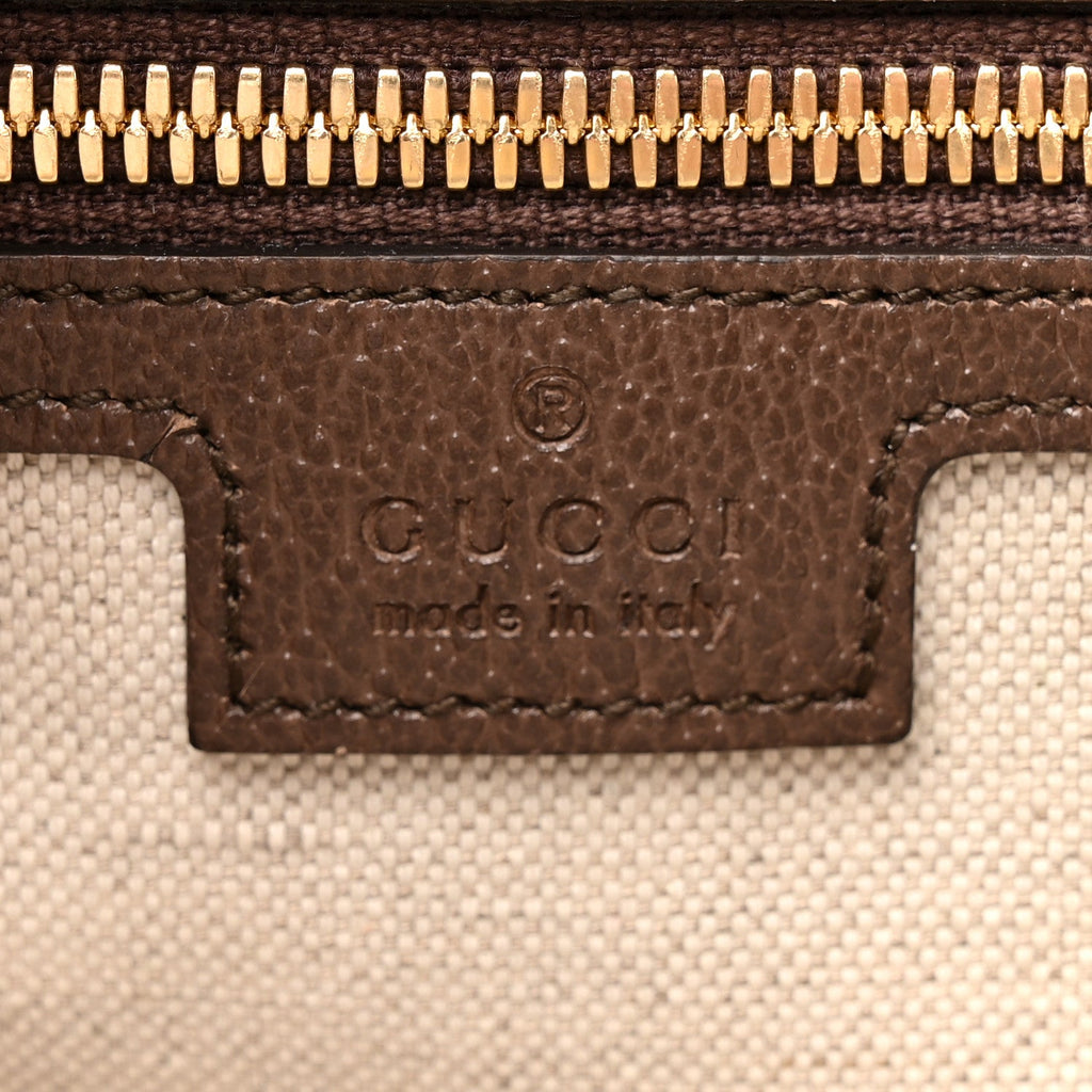 Monogram Jumbo GG Textured Dollar Calfskin Web Tote Bag Camel Ebony New Acero