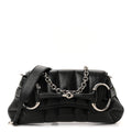 Nappa Vertical Matelasse Small Maxi Horsebit Chain Shoulder Bag Black