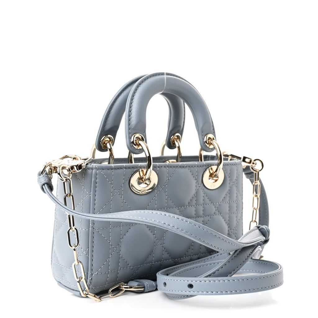 Lambskin Cannage Micro Lady D-Joy Cloud Blue