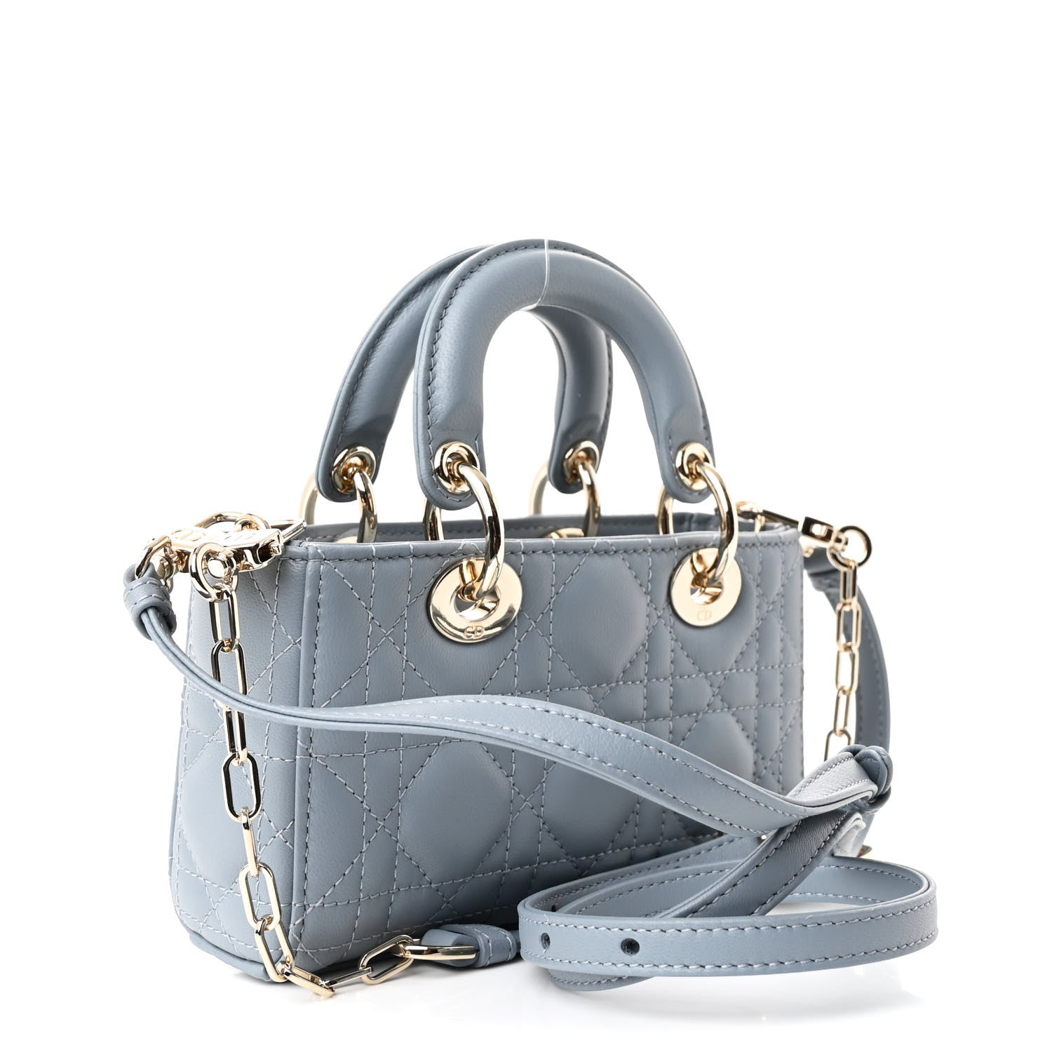 Lambskin Cannage Micro Lady D-Joy Cloud Blue