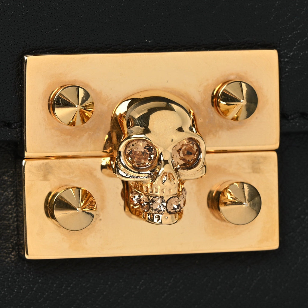 Calfskin Skull Mini Clutch Black