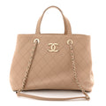Calfskin Large Serial Shopper Tote Beige