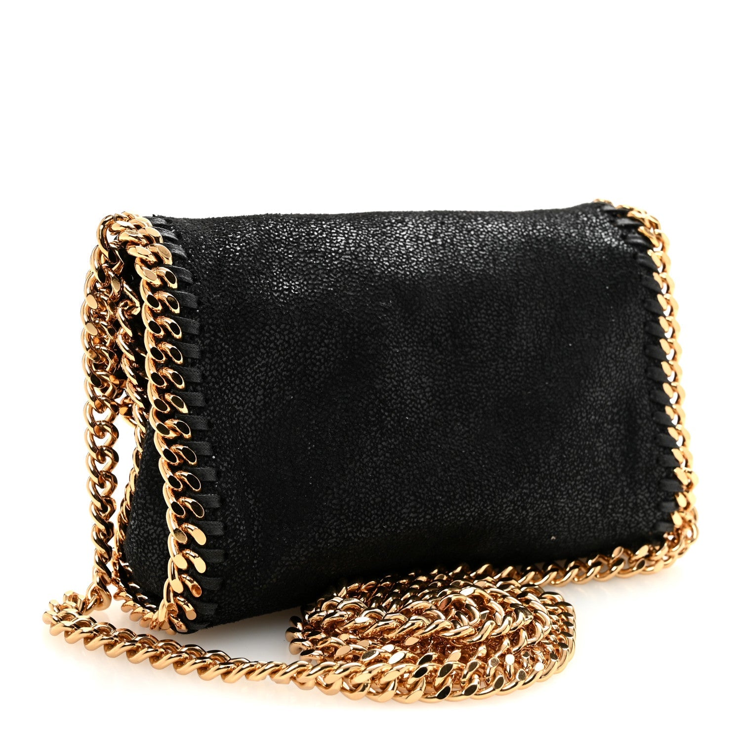 Shaggy Deer Tiny Fold Over Falabella Tote Black