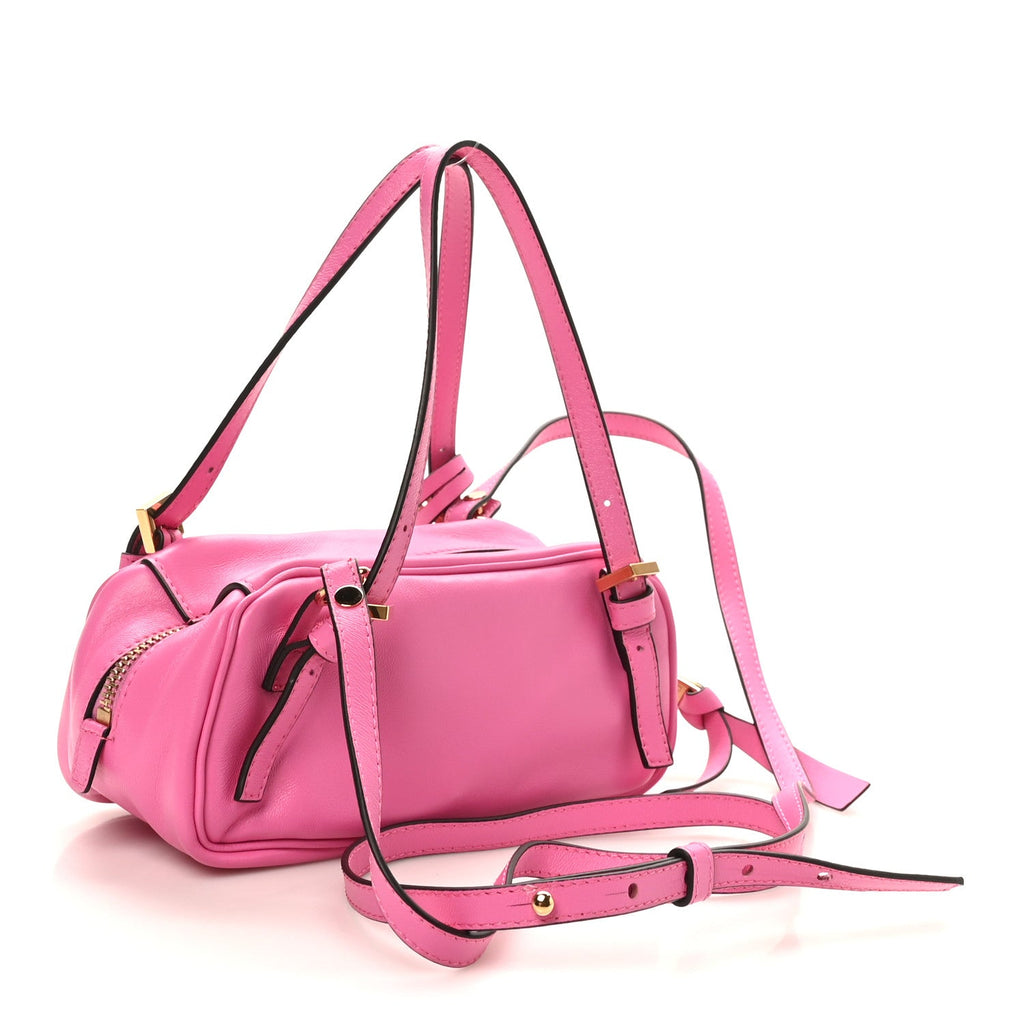 Lambskin Tag Bowling Bag Pink