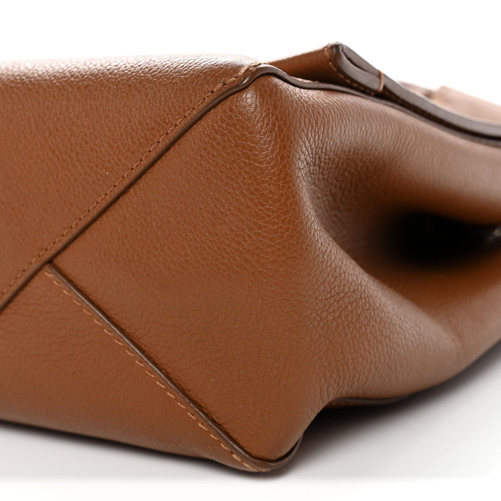 Soft Calfskin Lockme II Top Handle Cognac