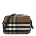 Giant Check Calfskin Large Camera Bag Black