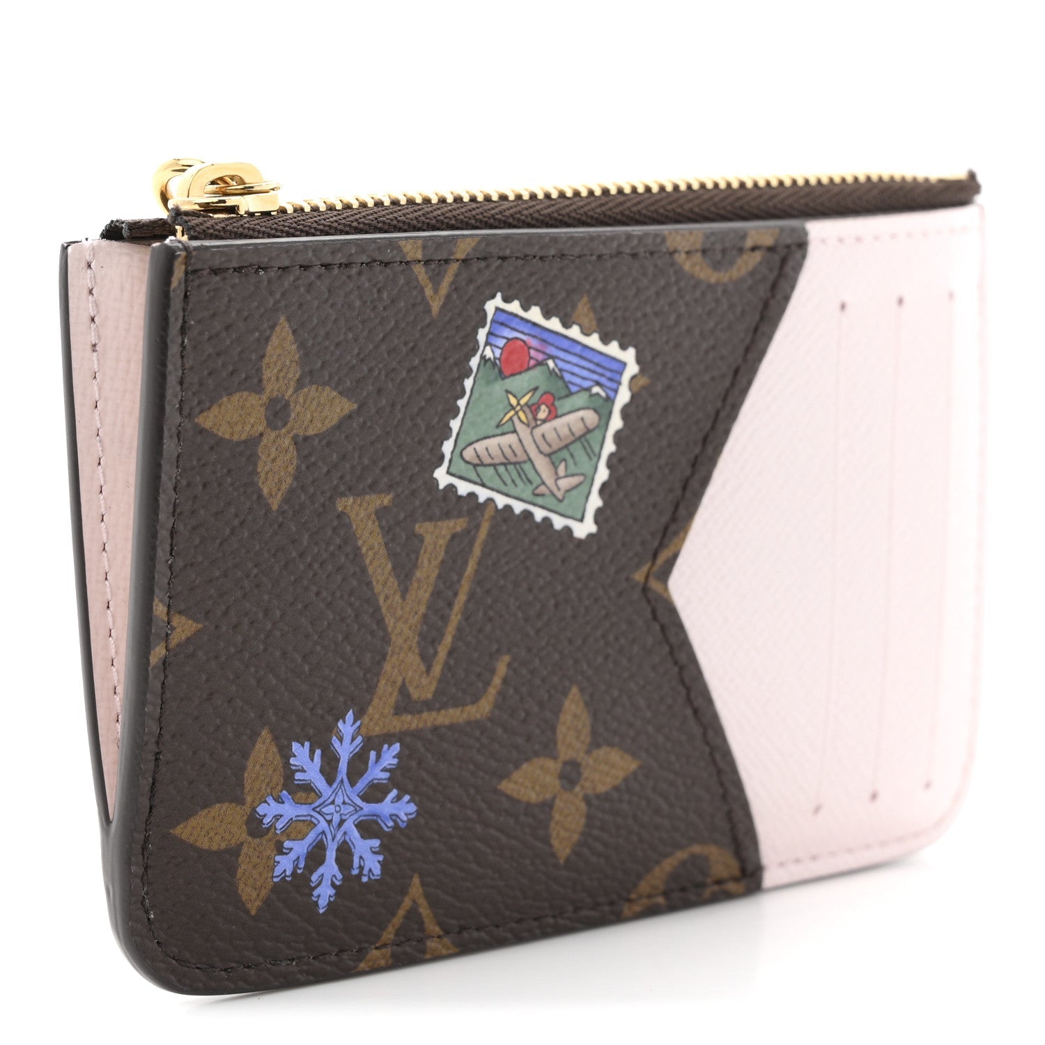 Monogram Vivenne Winter Holiday Zipped Romy  Holder Snowy Pearl