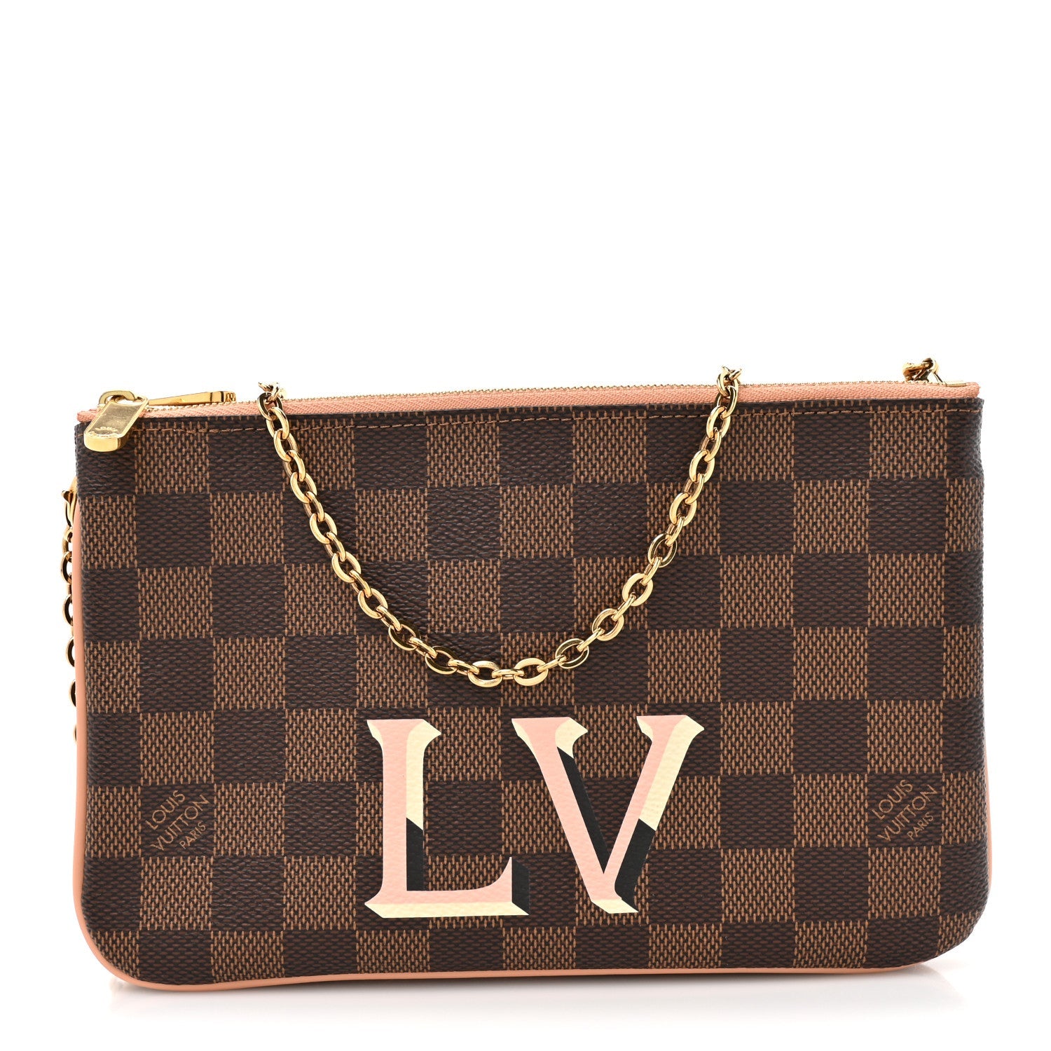 Damier Ebene Double Zip Pochette