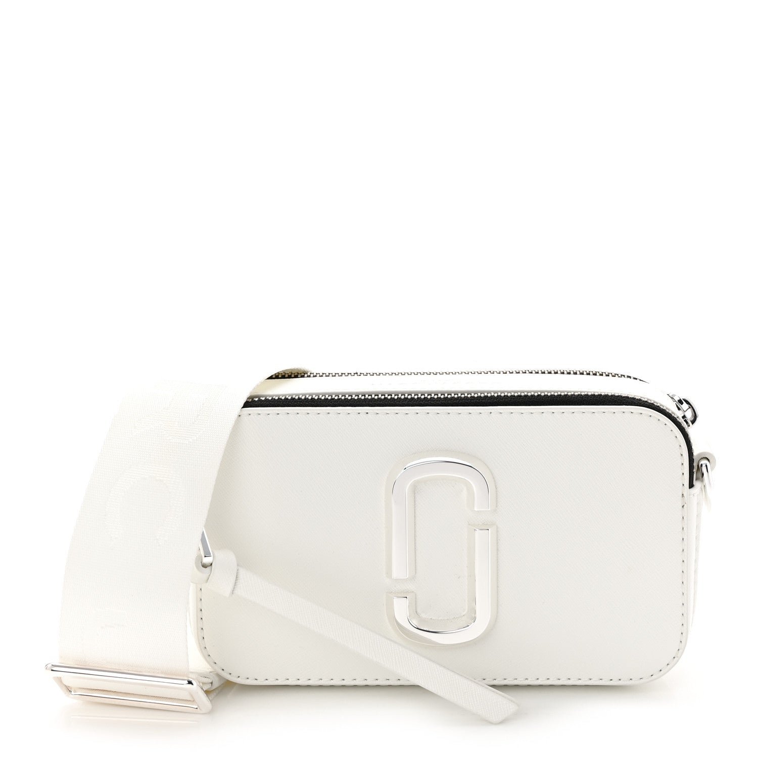 Saffiano Small Snapshot Camera Bag White