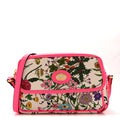 Canvas Flora Floral Shoulder Bag White Fuchsia Fluo