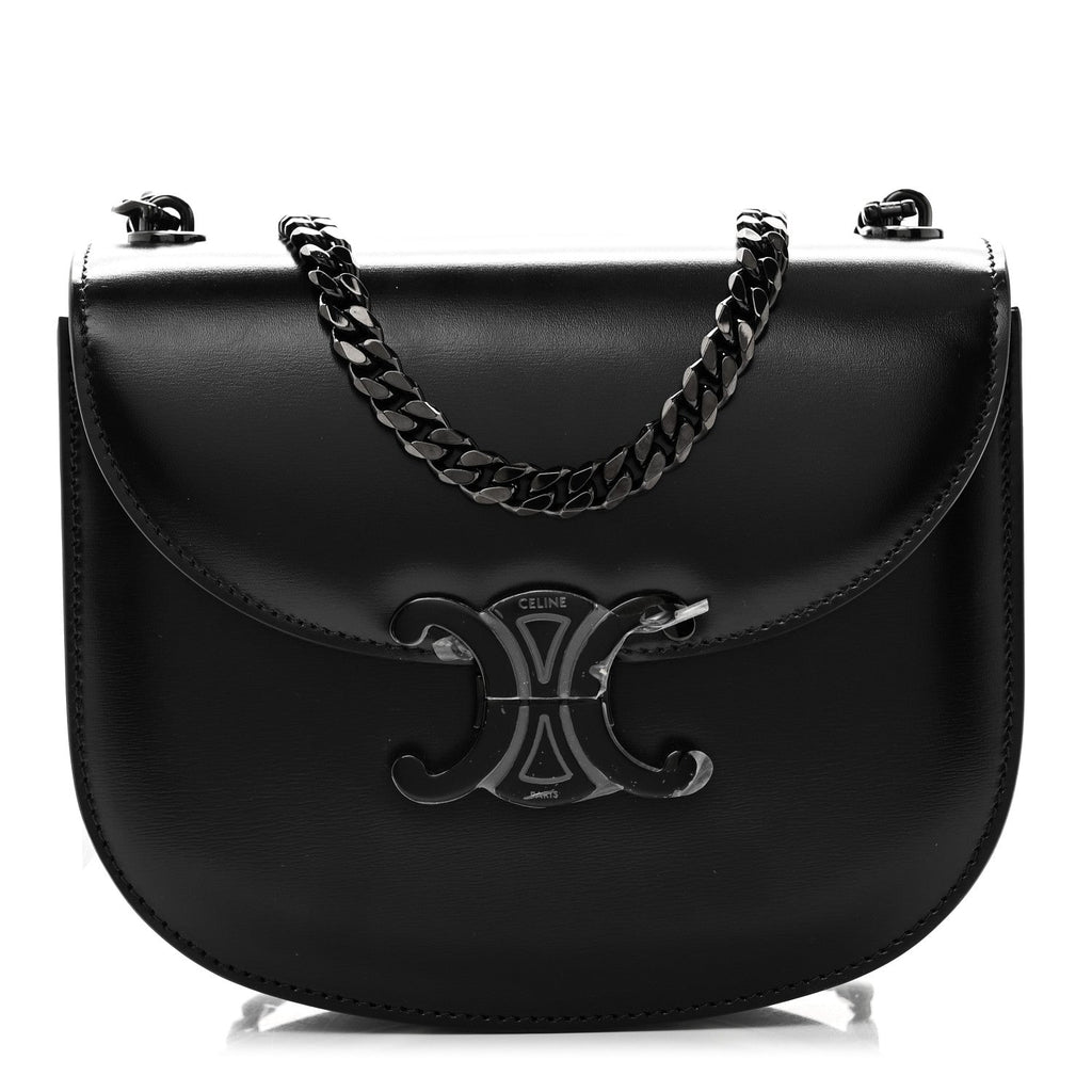 Calfskin Besace Clea Chain Triomphe Black