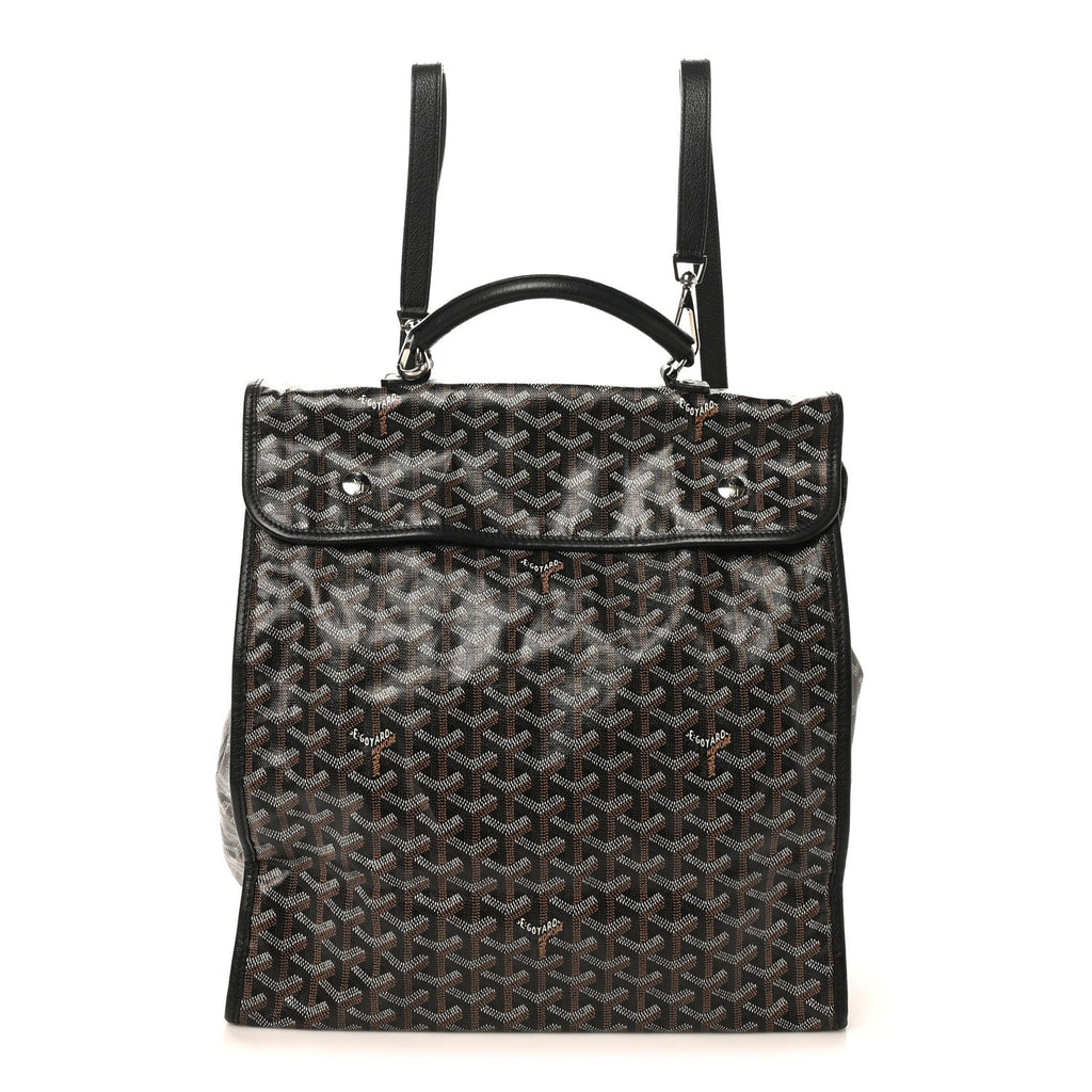 Goyardine Saint Leger Soft Briefcase Backpack Black