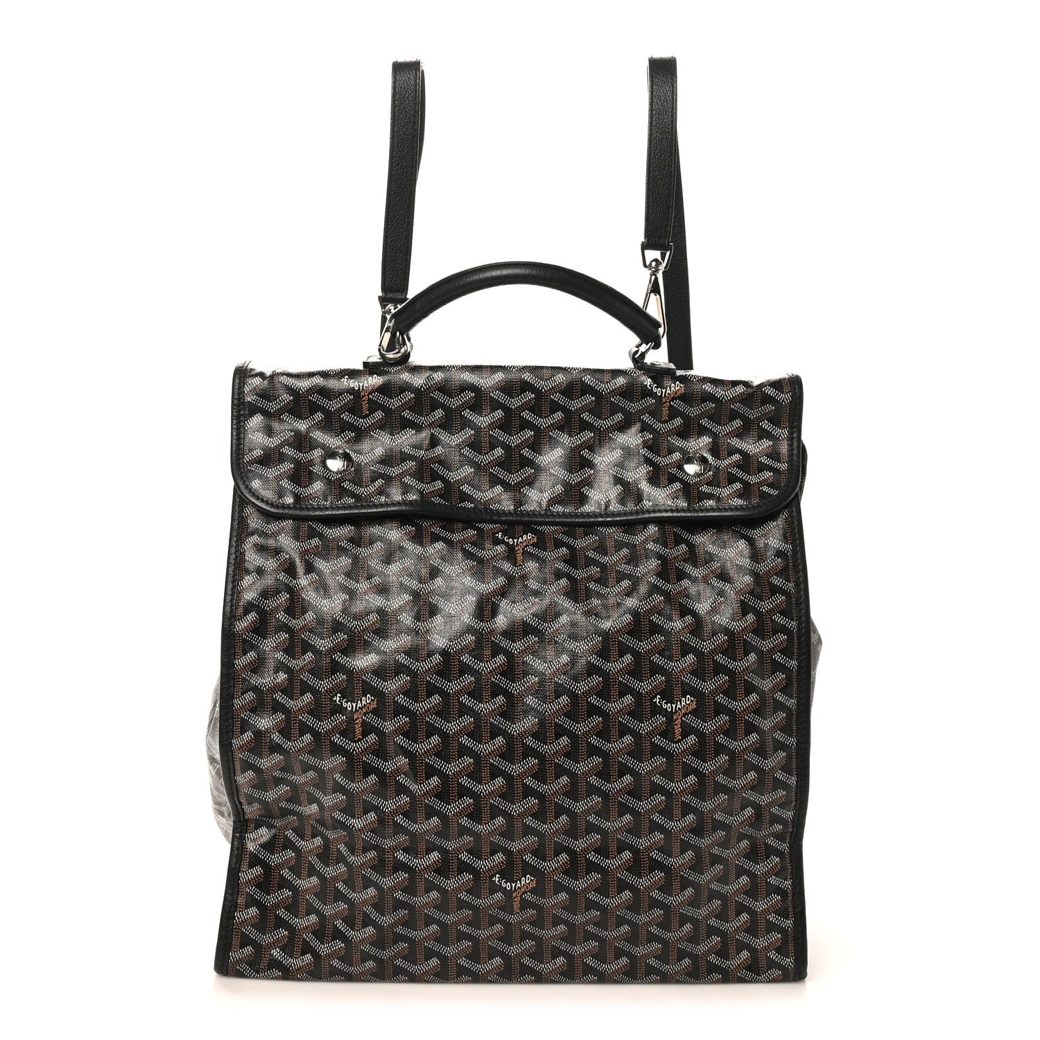 Goyardine Saint Leger Soft Briefcase Backpack Black