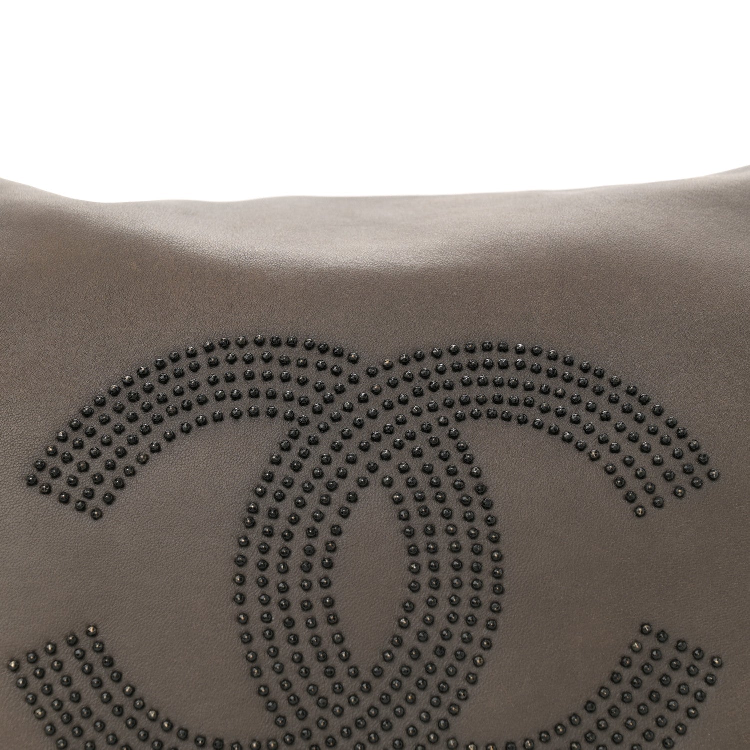 Lambskin Studded Accordion CC Flap Grey
