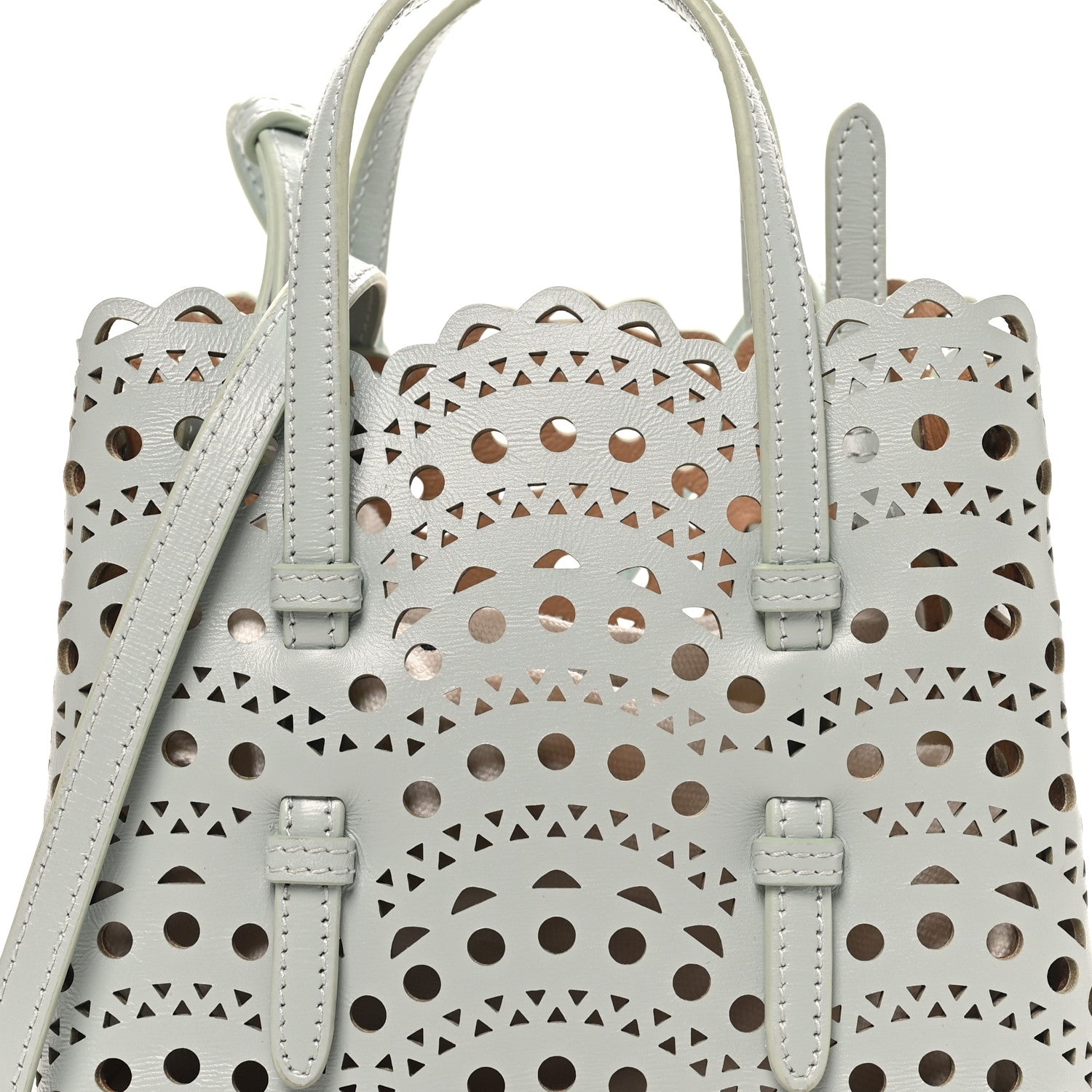Calfskin Vienne Wave Mina 16 Bag  Gris Vert