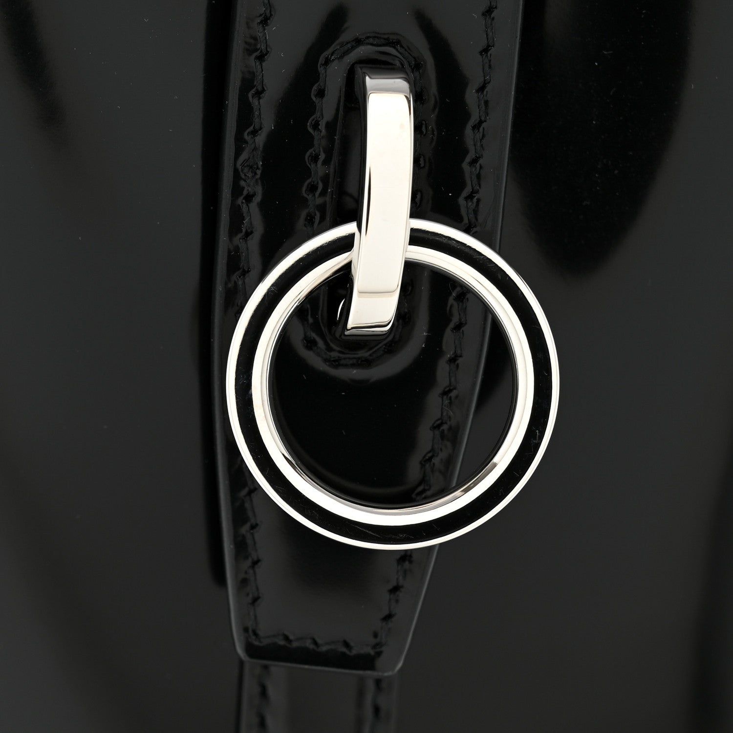 Patent Calfskin Le 37 Bucket Bag Black