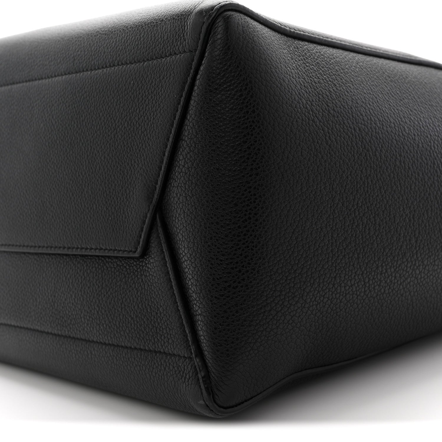 Soft Grained Calfskin Sangle Bucket Bag Black