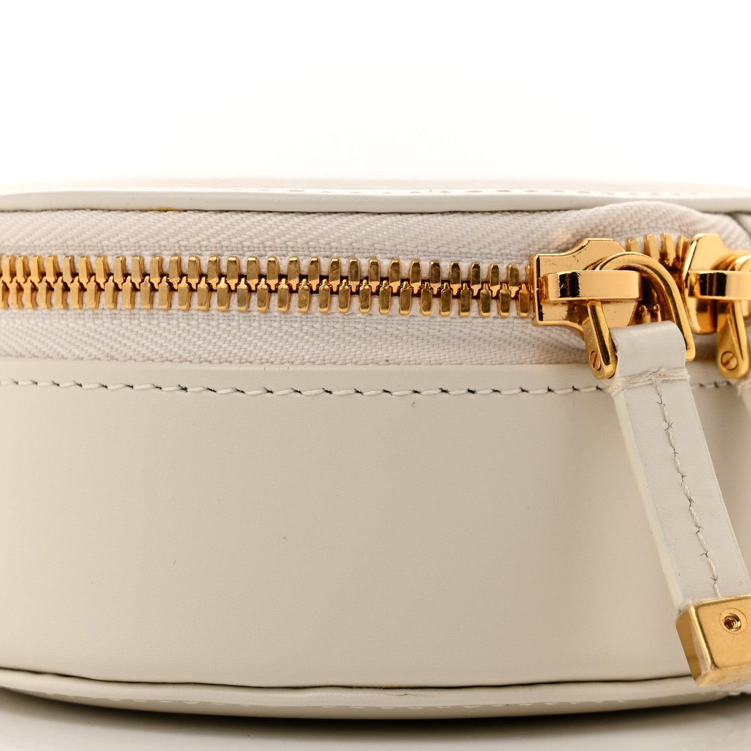 Calfskin CD Signature Oval Crossbody Camera Bag Latte