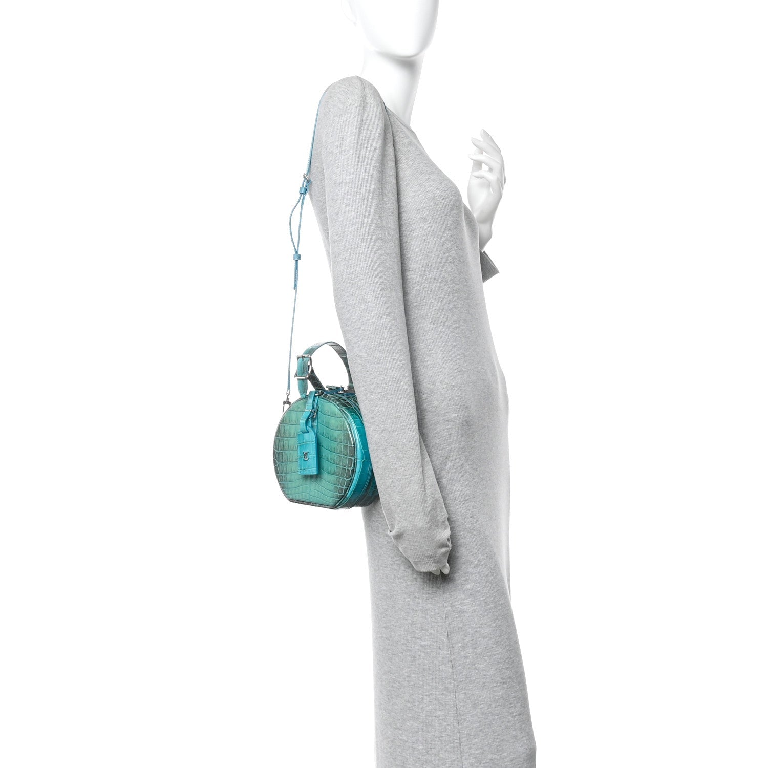 Crocodile Petite Boite Chapeau Turquoise
