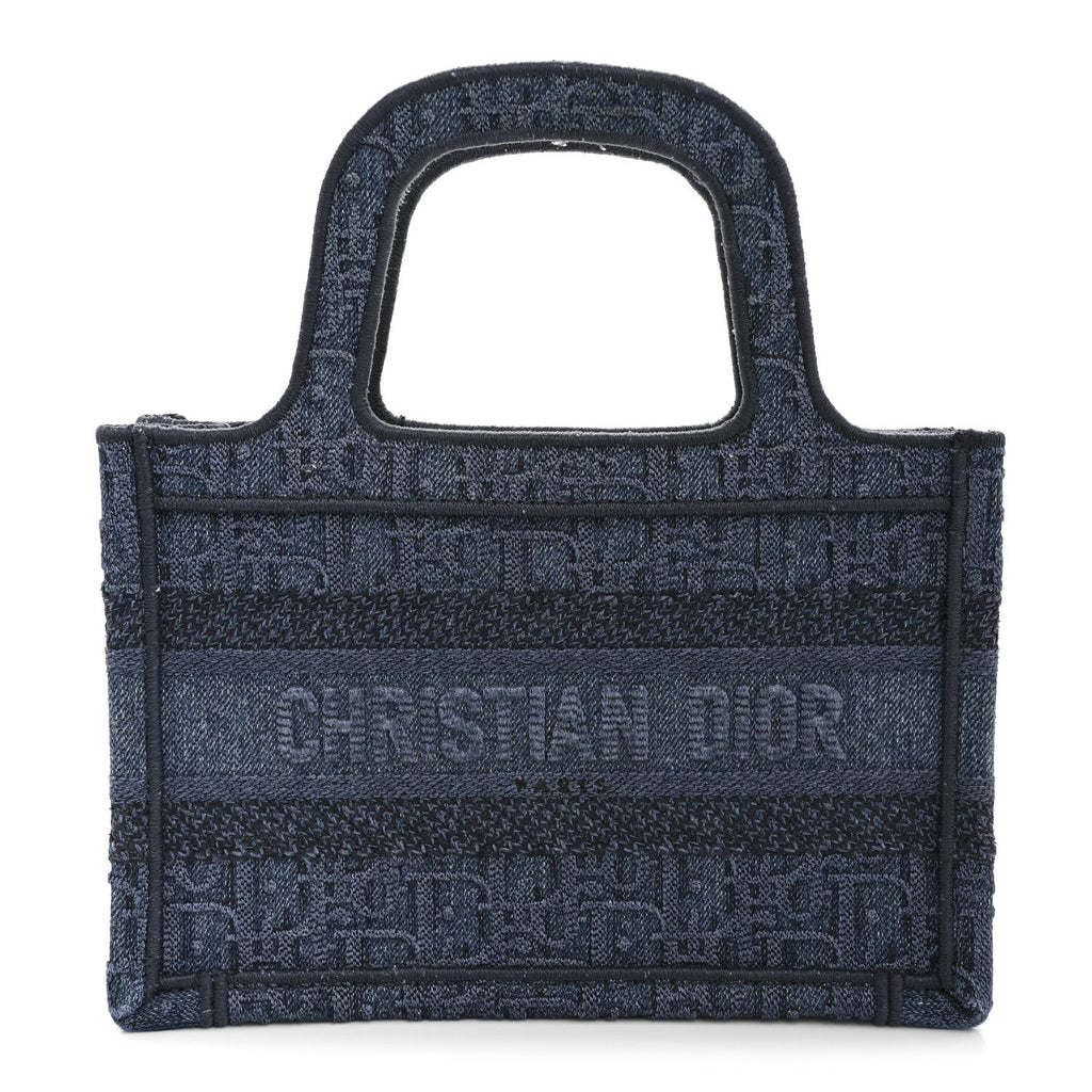 Oblique Denim Mini Book Tote Blue