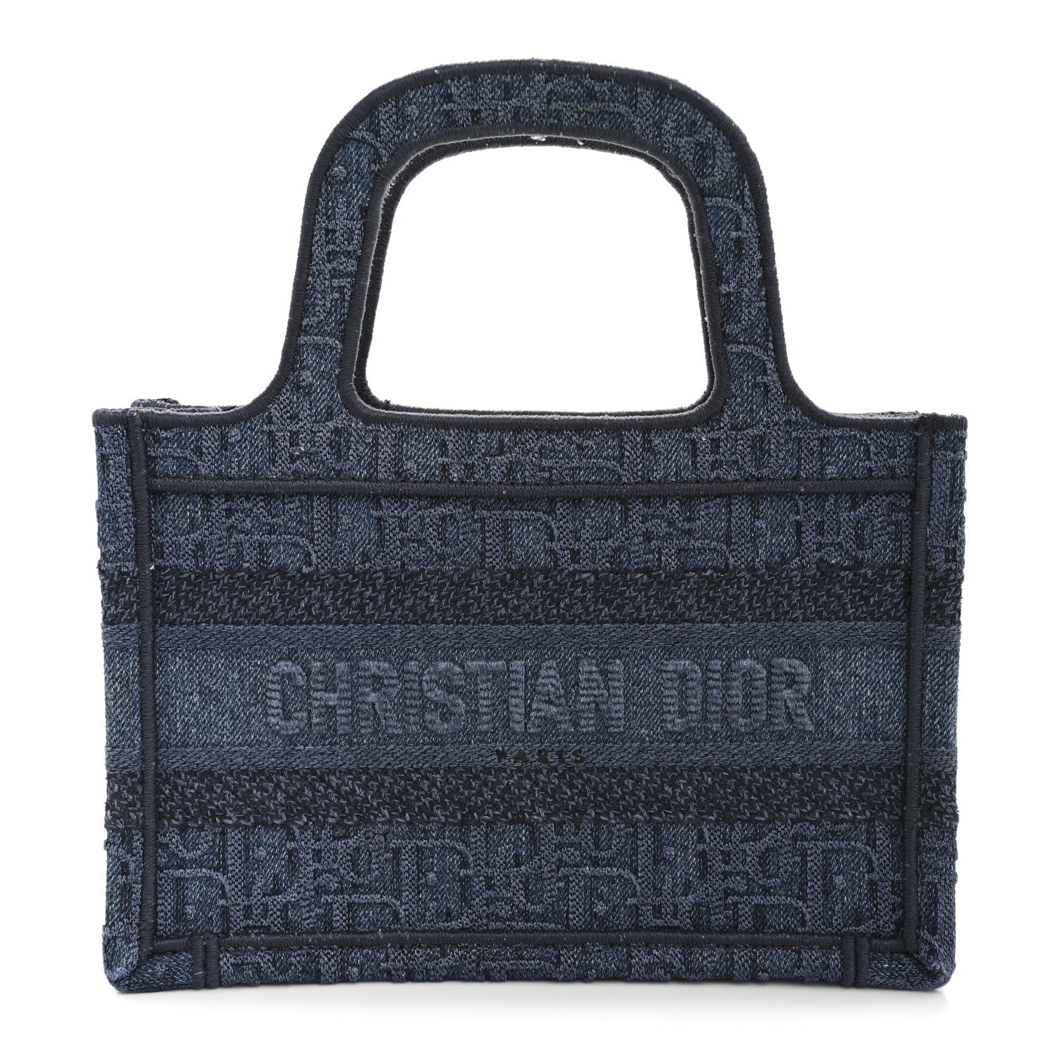 Oblique Denim Mini Book Tote Blue