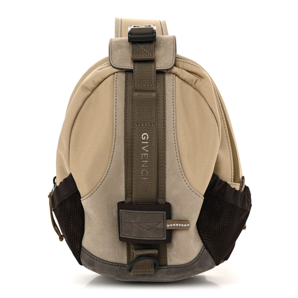 Nylon Nubuck G-Trail Small Sling Bag Taupe Anthracite Sand