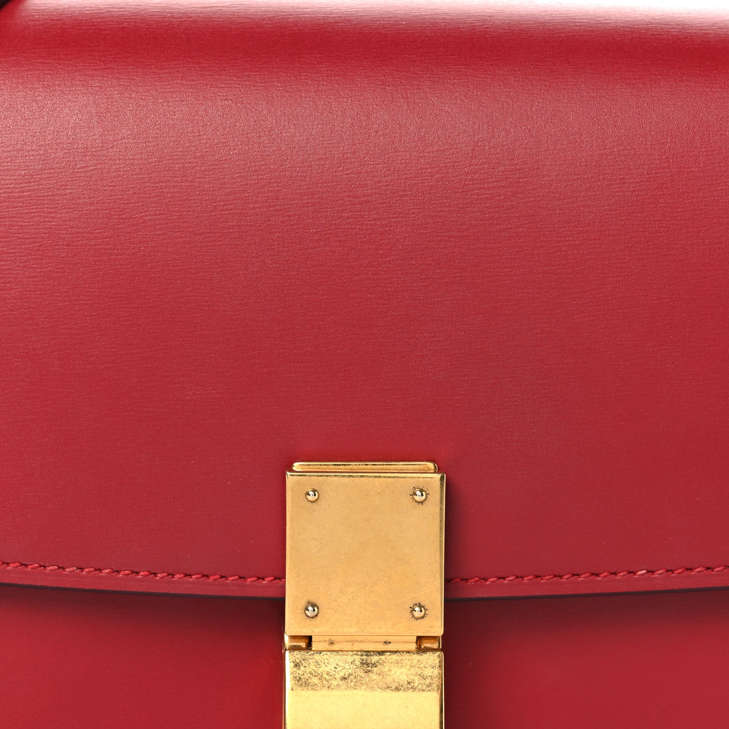 Box Calfskin Teen Classic Box Flap Bag Red