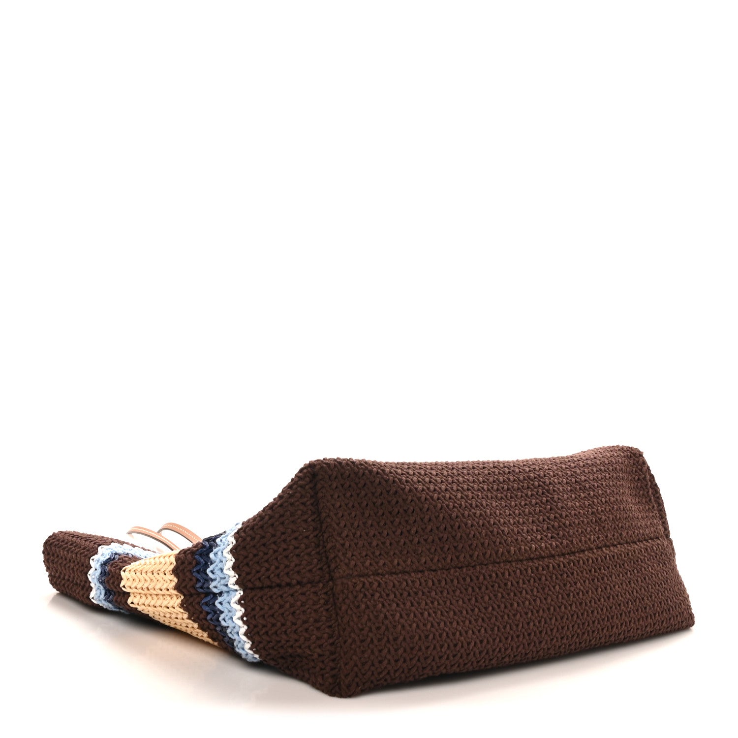 Raffia Effect Crochet Large Woven Tote Cocoa Brown Celeste Natural