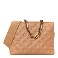 Lambskin Embossed Monogram Coussin PM Camel
