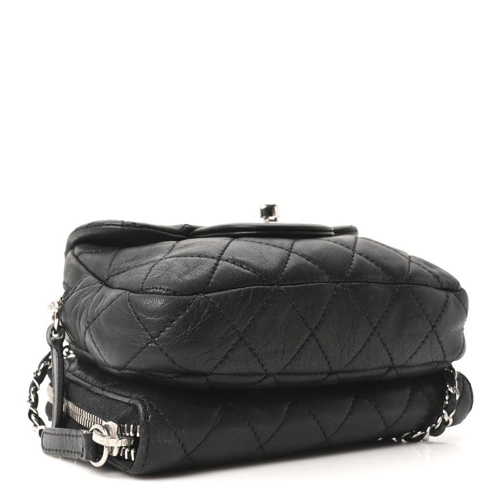 Lambskin Stitched New Mini Flap Black