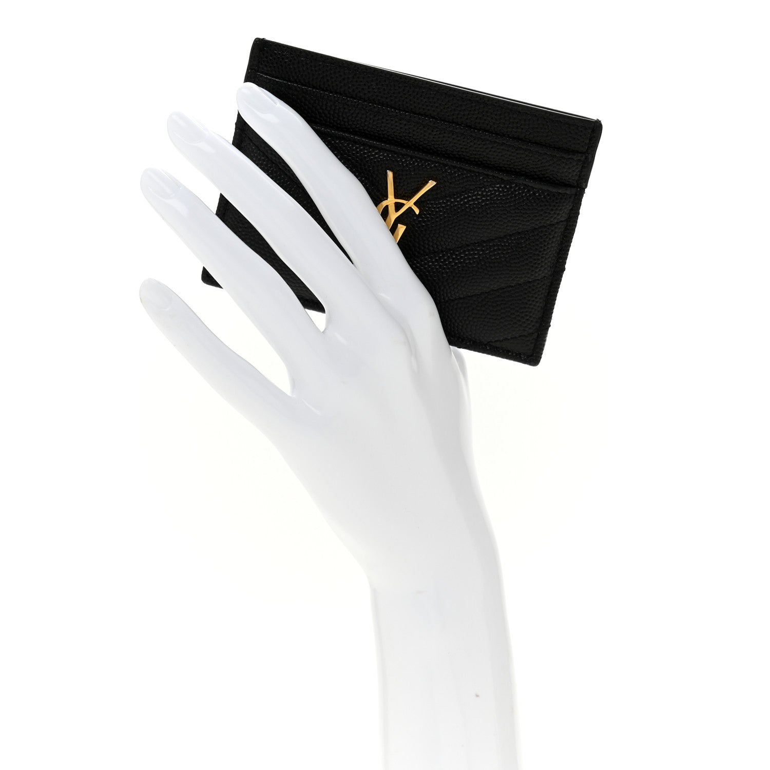 Grain De Poudre Matelasse Chevron Monogram Credit  Case Black