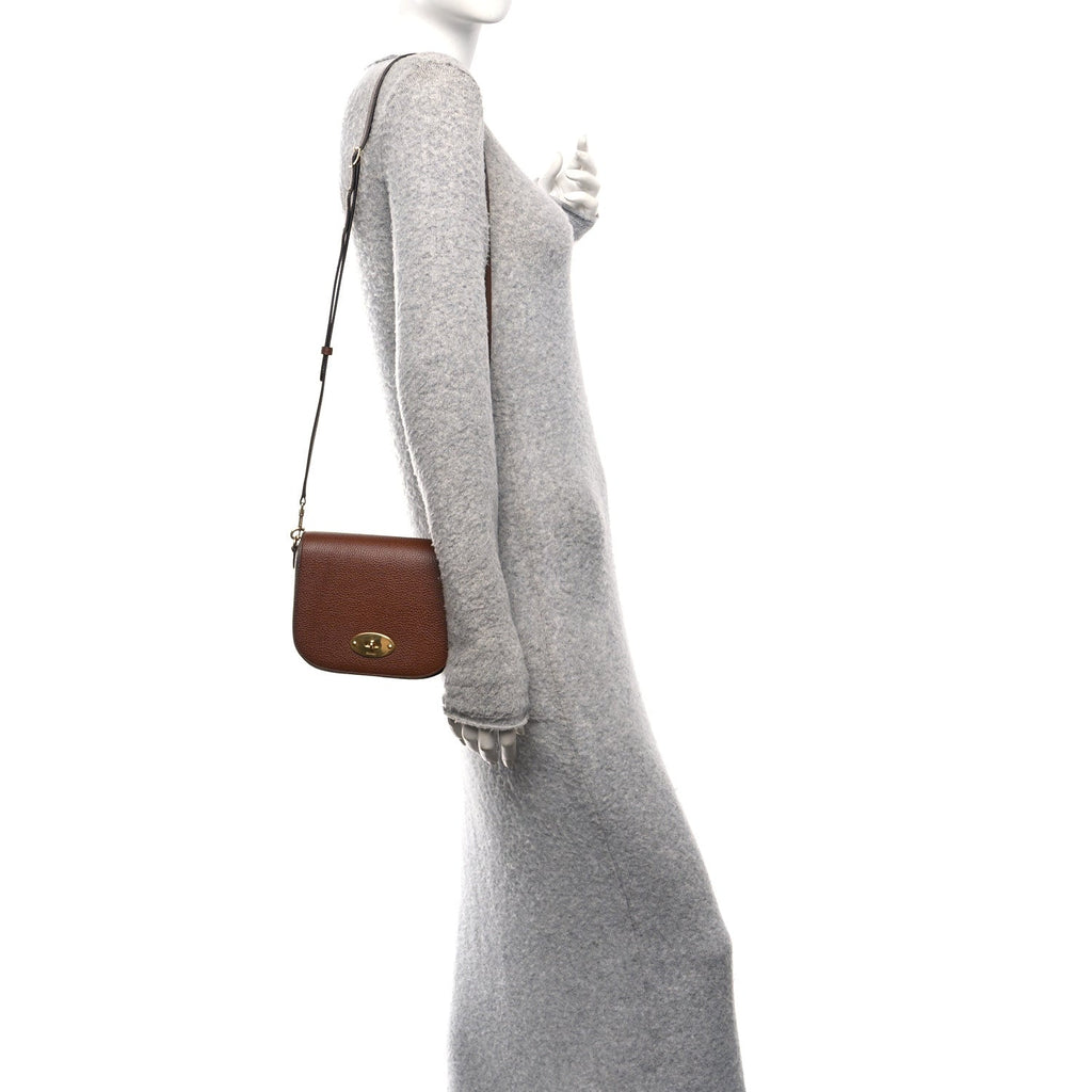 Natural Grained Calfskin Small Darley Satchel Oak