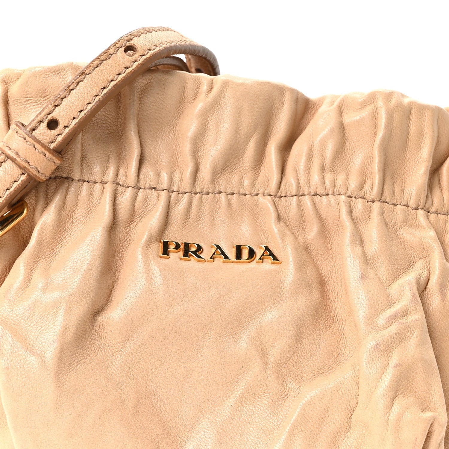 Nappa Antique Bucket Bag Beige